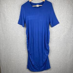 L4013 Time and Tru Woman Ruched Maternity knit Dress Size Large (12-14)